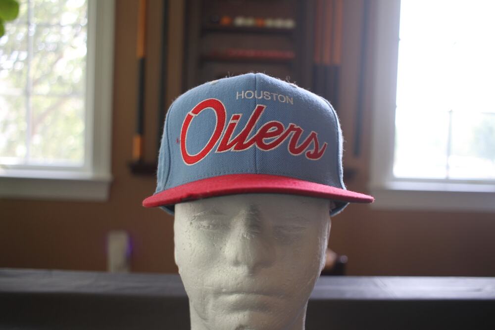Mitchell & Ness Houston Oilers Snapback Hat NFL Vintage Collection Blue Cap OSFA